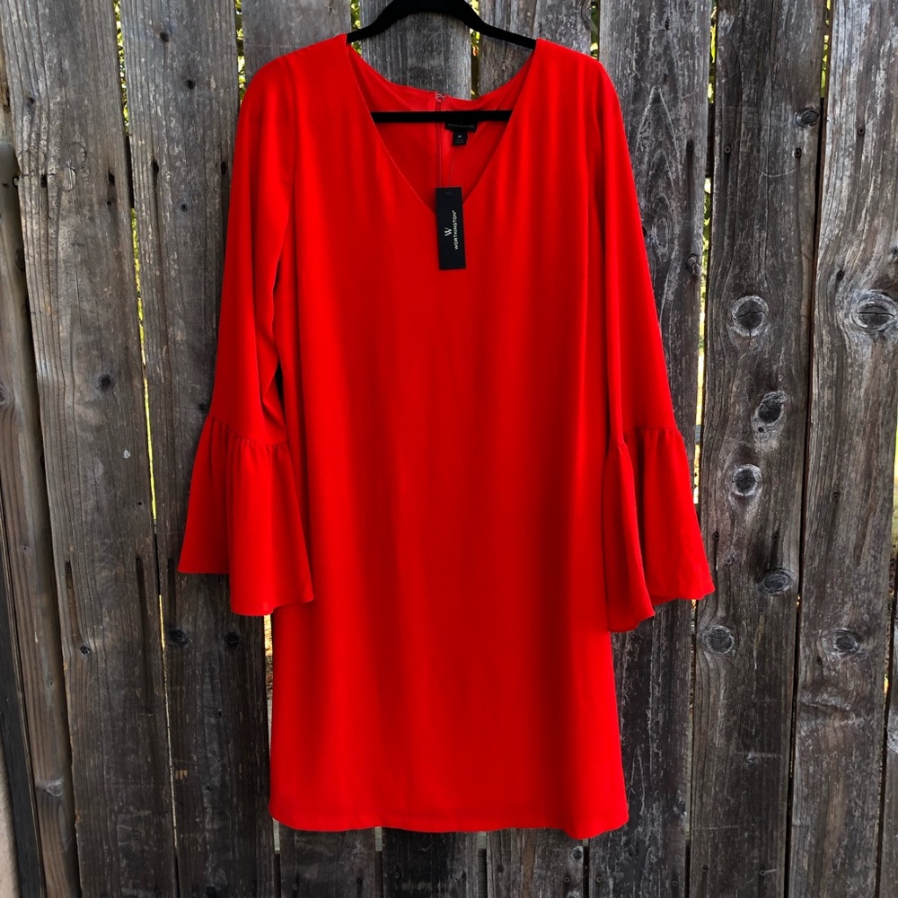 Worthington red bell sleeves dress